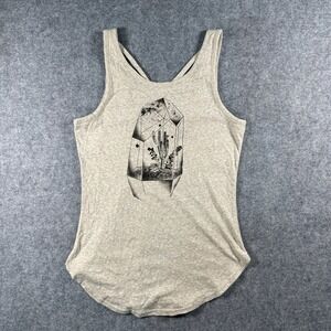 Will Call Womens Crystal Terrarium Tank Top XS Heather Beige Strappy Back